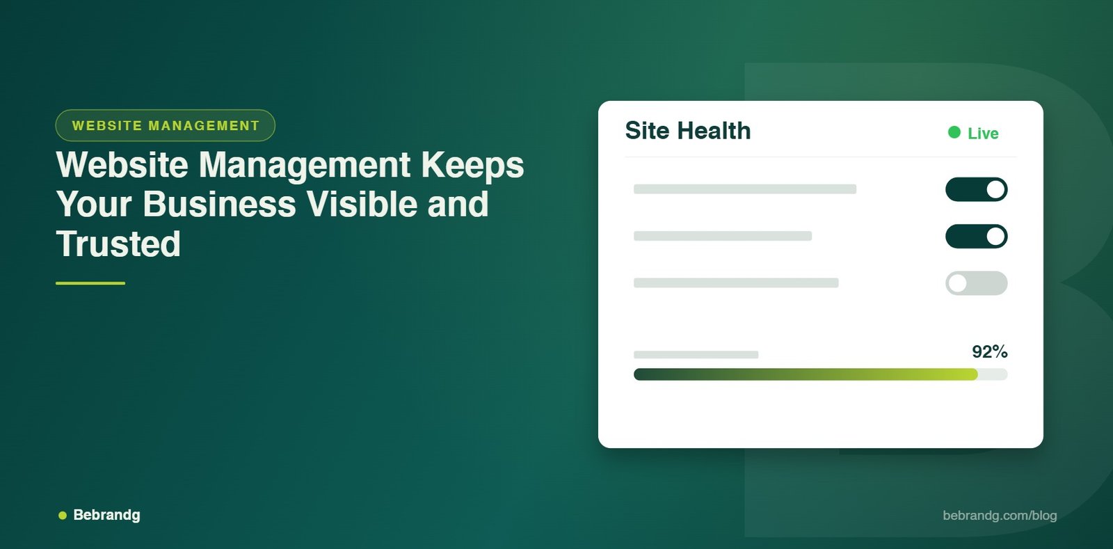 Bebrandg blog article: Website Management Keeps Your Business Visible and Trusted